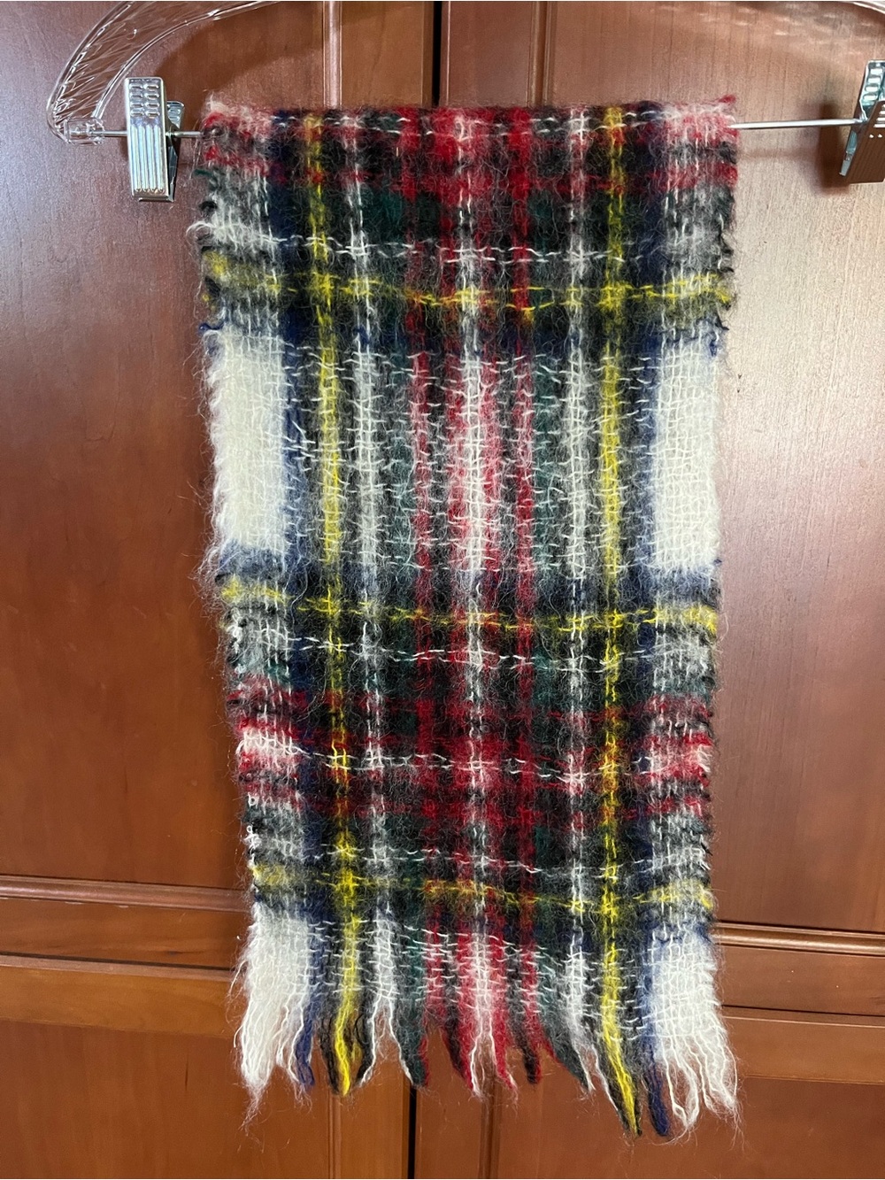 Vintage Dress Stewart Tartan Mohair Scarf Scotland 70% Mohair Wool Lazarus